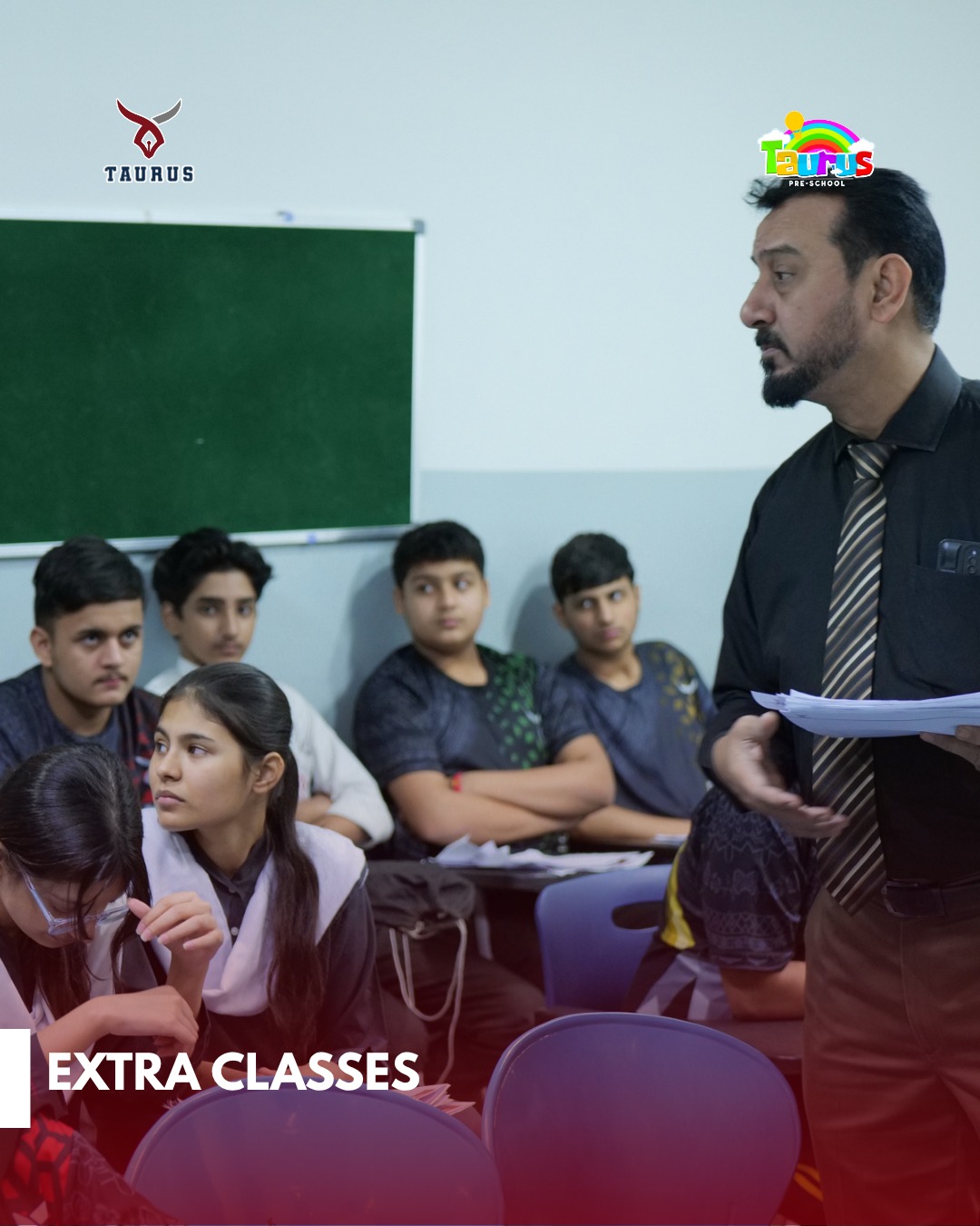 Taurus students learning together in class